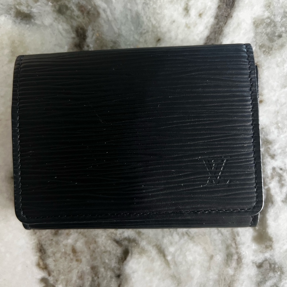 Louis Vuitton Black Epi Leather Compact Card Holder